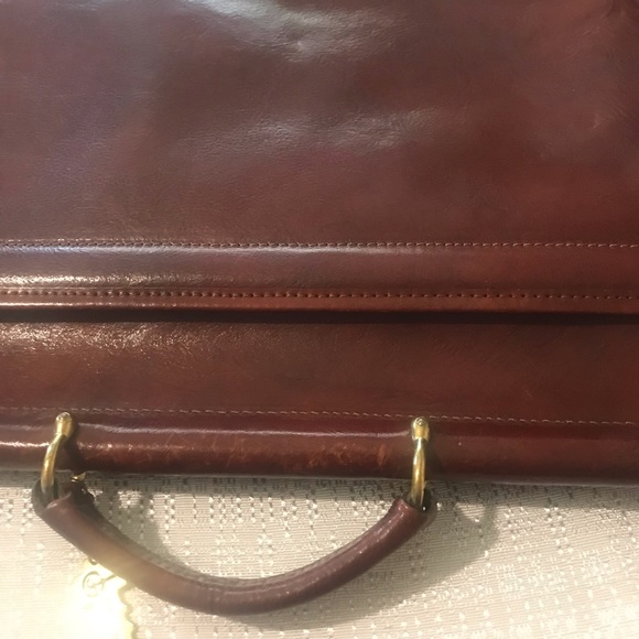 Jack George cognac color Leather Adjustable Strap Crossbody Briefcase - Picture 13 of 16